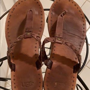 Brown leather Ugg sandals